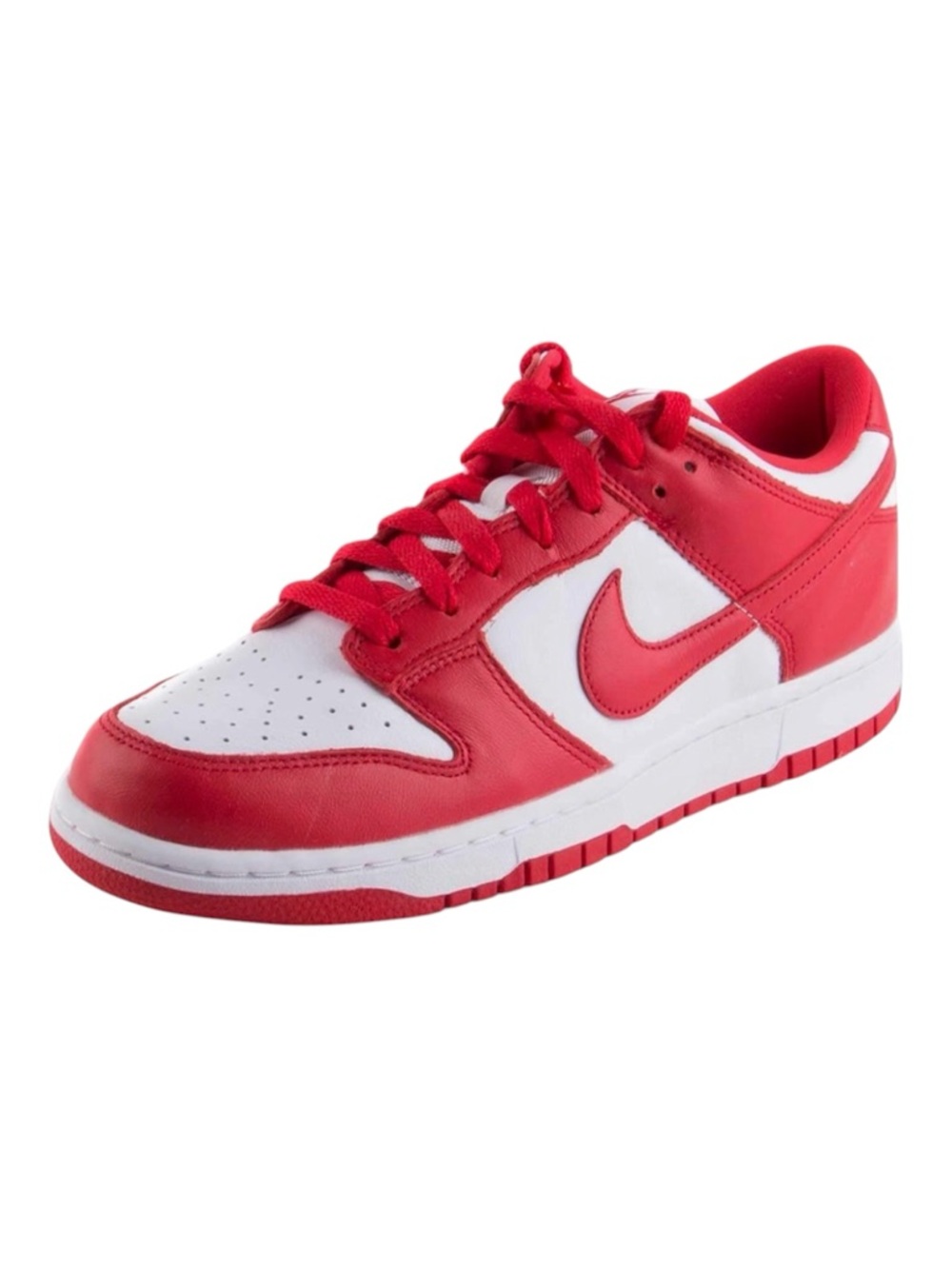 Nike Dunk Low in White and Red, NWT. Women’s size 6.5